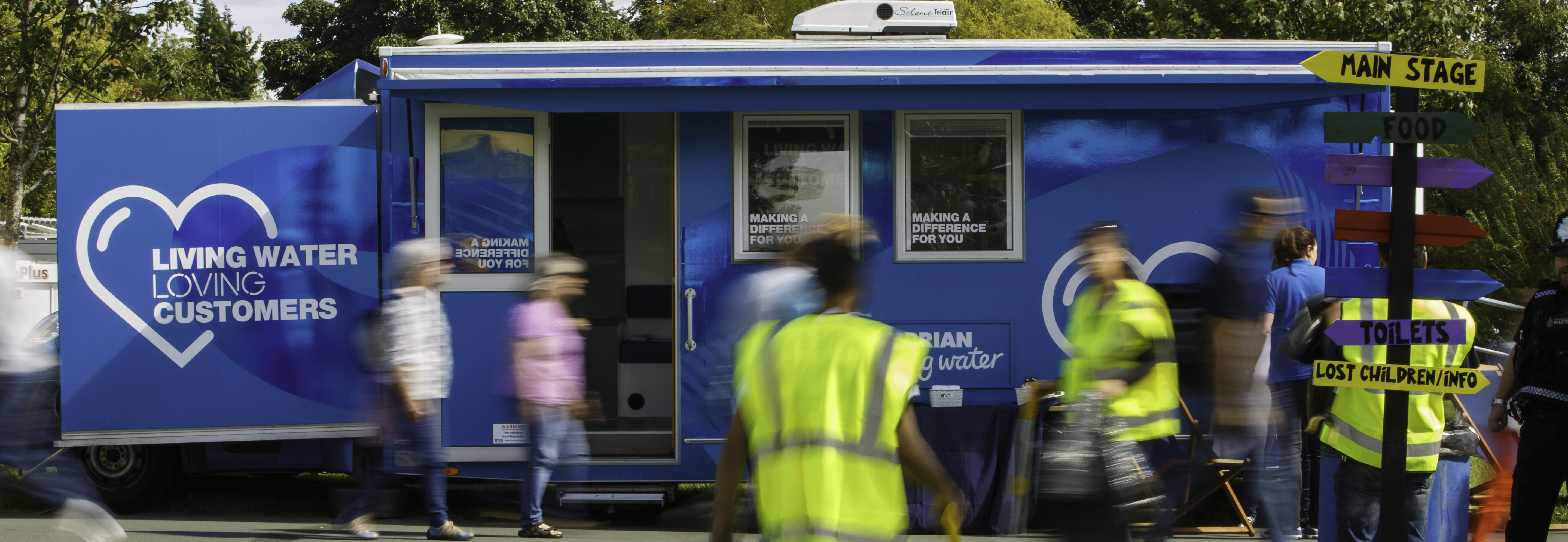 Northumbrian Water vehicle with people standing outside